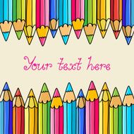 Background with colorful pencils and space for text N2