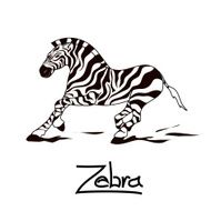 Isolated icon of running zebra