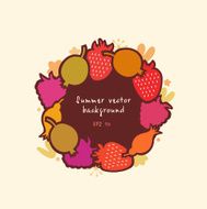Organic round sticker with berries