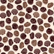 Seamless Shell Pattern Template for design wrapping paper textile scrapbooking