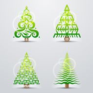 Stylized symbols of christmas tree