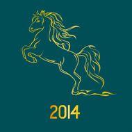 Illustration with New Year symbol of horse