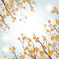 Seasonal background Branches with leaves