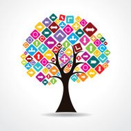 tree with colorful arrow icon