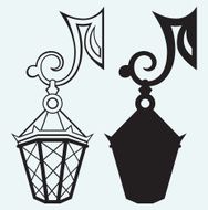 Silhouette lamp of wrought metal