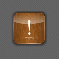 Attention wood application icons vector illustration