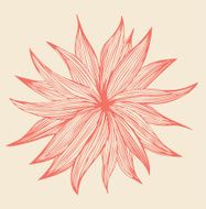 Linear isolated flower Element for wrappers covers cards textile