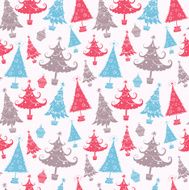 Seamless pattern with Christmas tree