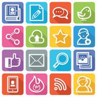 Social Media Icons Set 1 - Flat Series