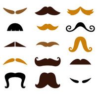 Set Of Retro Colorful Mustaches Isolated On White N2