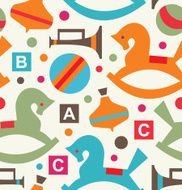 Decorative seamless pattern with toys