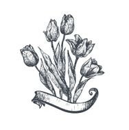 Tulips with ribbon N2