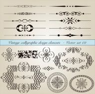 Vintage calligraphic design elements N2