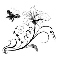 Abstract floral frame for design
