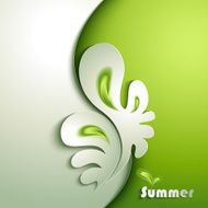Abstract paper plant with green elements