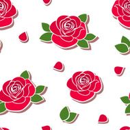 Seamless background with red roses Vector illustration
