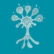 Abstract tree illustration with ornaments for your design