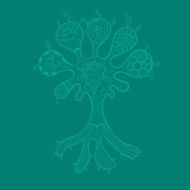 Abstract tree illustration with ornaments for your design N2