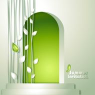 Card with door and leaves