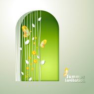 Card with window and butterflies