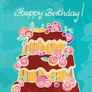 Happy birthday background with cake N2