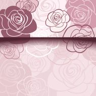 Vector pink card with roses N2