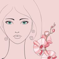 Beautiful woman portrait with orchid