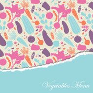 Seamless background with vector vegetables and place for text