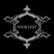 Black And White Ornate Heraldic Art Deco Quad