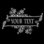 Black And White Ornate Flower Vector Quad