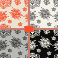 Set floral seamless patterns