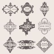 Set Of Nine Ornate Banner Text Quad