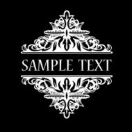 Black And White Ornate Heraldic Art Deco Quad N2