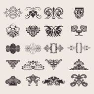 Set Of 20 One Color Ornate Design Elements