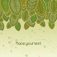 Abstract background of green leaf on top with a banner
