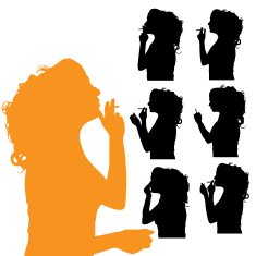 Vector silhouette of woman N297