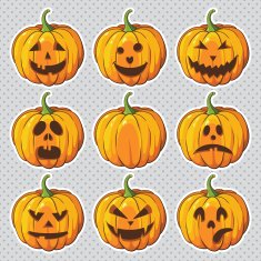 Halloween set with pumpkins N3