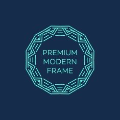 Vector geometric frame in mono line style Monogram design element N45