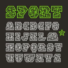 Serif geometric sport font