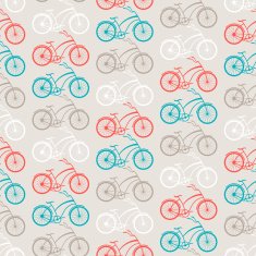 Bicycles seamless pattern in retro style N2
