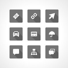 Web site vector icons set shadow effect N5