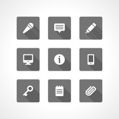 Web site vector icons set shadow effect N7