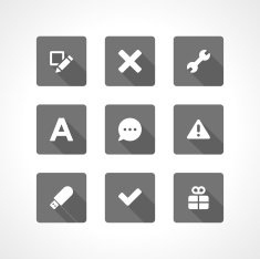 Web site vector icons set shadow effect N10