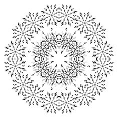 Pattern of snowflakes contours N2