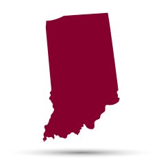 Map of the U S state Indiana