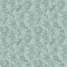 Seamless grey texture with flowers N2
