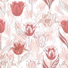 Seamless Floral Background Tulips N2