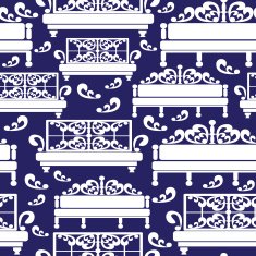 white sofas icons seamless pattern