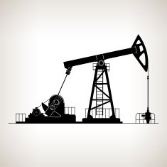 Silhouette Pumpjack or Oil Pump