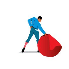 Bullfighter vector sign
